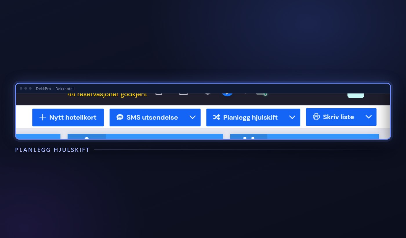 Plan wheel changes and send SMS from the tire hotel in DekkPro